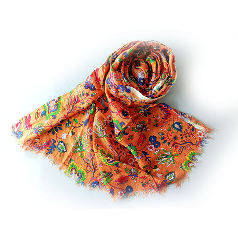 Viscose Orange Scarf for women