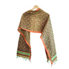 Chanderi Handmade Silk Cotton Green Dupatta Size 55X185 Cm