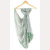 Women's Catton Pareo Long and Smooth Floral Vine Ogee in Green Stole Size 110X180