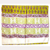 Bagru Hand Block Printed Pure Cotton Green and purple colour floral stole