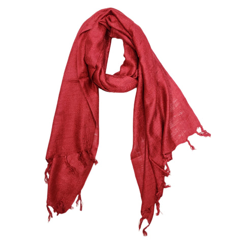 Red colour Plain Rayon Scarf