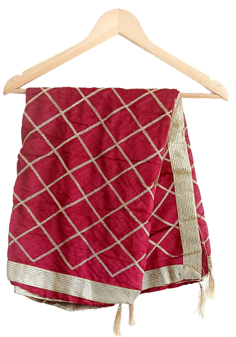 Golden Embroidery Desigen Dupatta Size W 95 Cm X L 210 Cm..