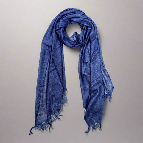 Indigo Blue colour Plain Rayon Scarf