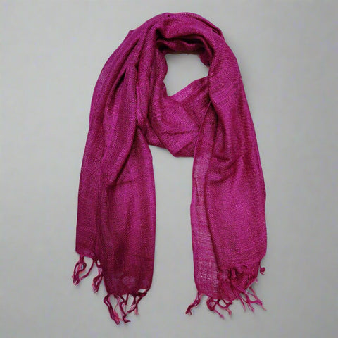 Indigo Deep Pink colour Plain Rayon Scarf
