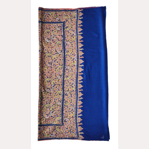 Blue Original Pashmina With Embroidery